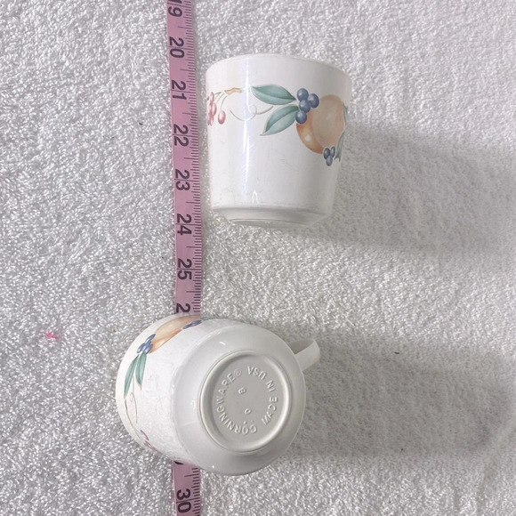 Vintage Corningware Abundance Fruit Pattern Coffee Cups x3 - Picture 8 of 8